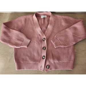 Old Navy OS Cotton Knit Cardigan Sweater womens Extra Small XS Button Front Pink